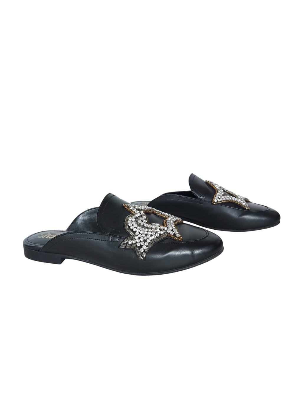 Circus by Sam Edelman Womens Pelham Slide Mules 6 Black Star Rhinestone Leather